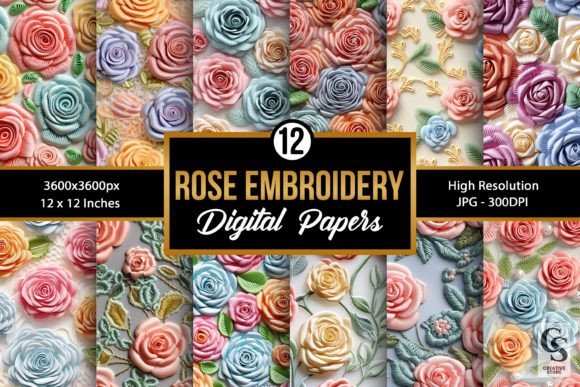 Pastel 3D Roses Digital Paper Review for Craft Fairs