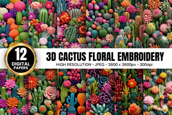 Review: 3D Cactus Floral Embroidery Patterns for Craft Fairs
