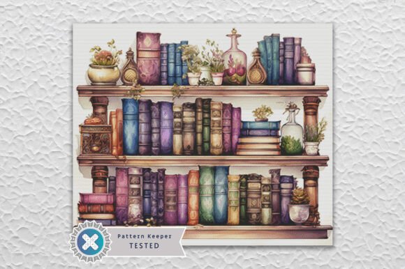 Review: Bookshelf Plants Cross Stitch Pattern for Etsy Shops