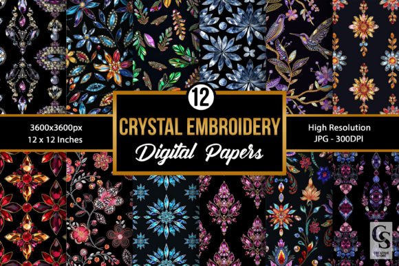 Review: Crystal Embroidery Seamless Patterns for Etsy Shops