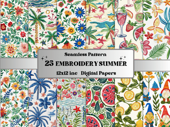 Review: Seamless Embroidery Summer Pattern Paper