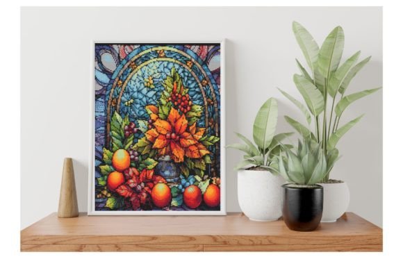Review: Stained Glass Poinsettia Cross Stitch for Etsy